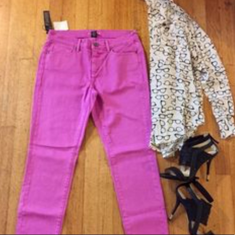 VS Victoria Secret Pink Fuchsia Midi Jeans